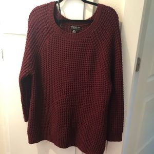 Forever 21+ Maroon Plus-Size Tunic Sweater